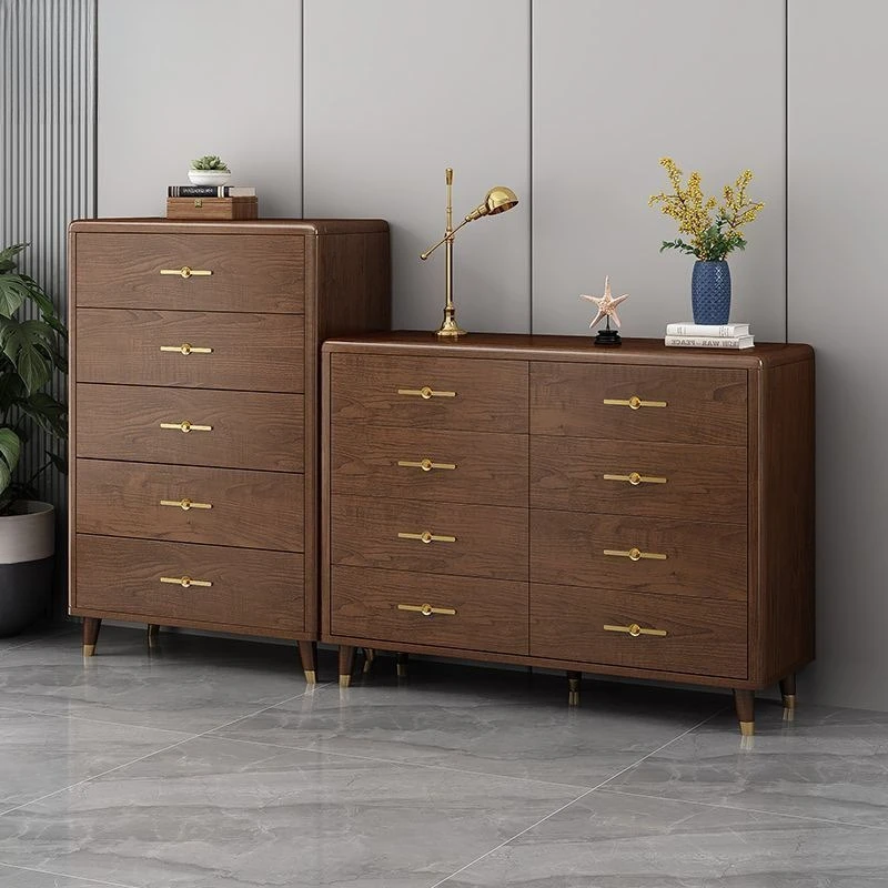 Modern and simple, solid wood eight-bucket cabinet, multi-function and large capacity, multi-layer living room porch storage