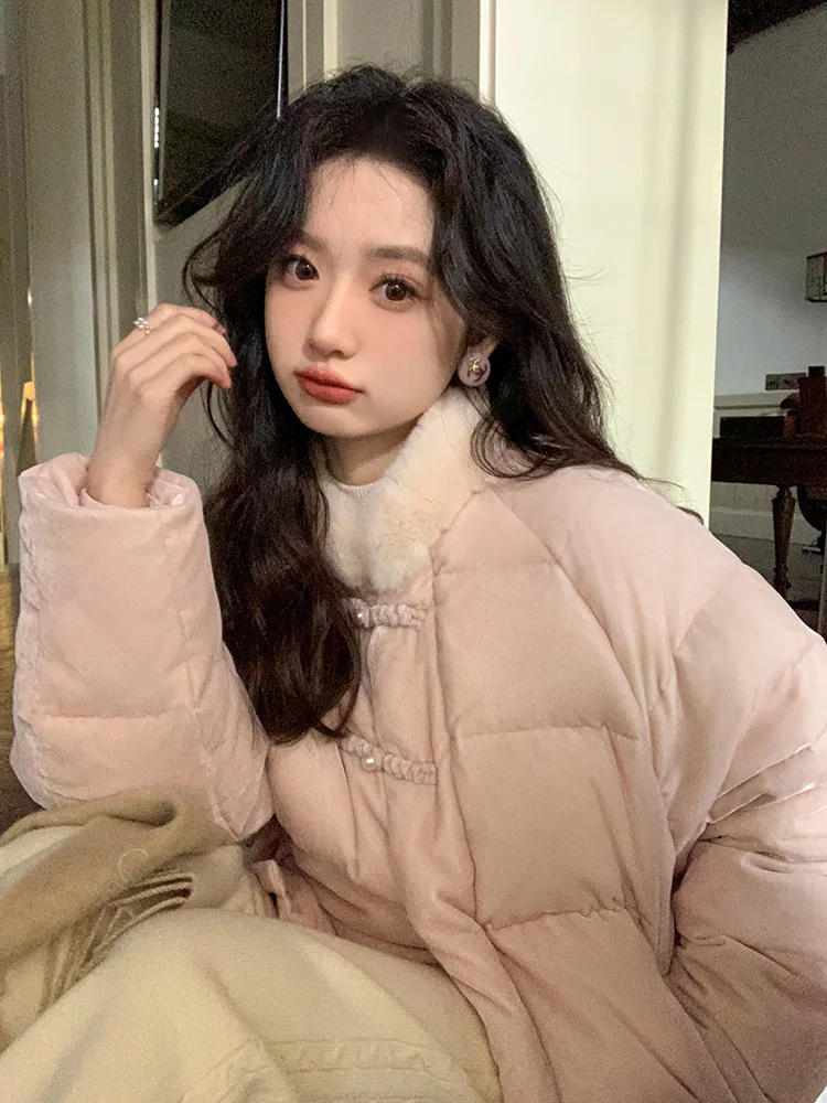 เสื้อคลุมขนกระต่ายกำมะหยี่นุ่มหวาน  คอลเลคชั่นใหม่สำหรับฤดูหนาว ให้ความรู้สึกหรูหรา แฟชั่นสำหรับผู้หญิง