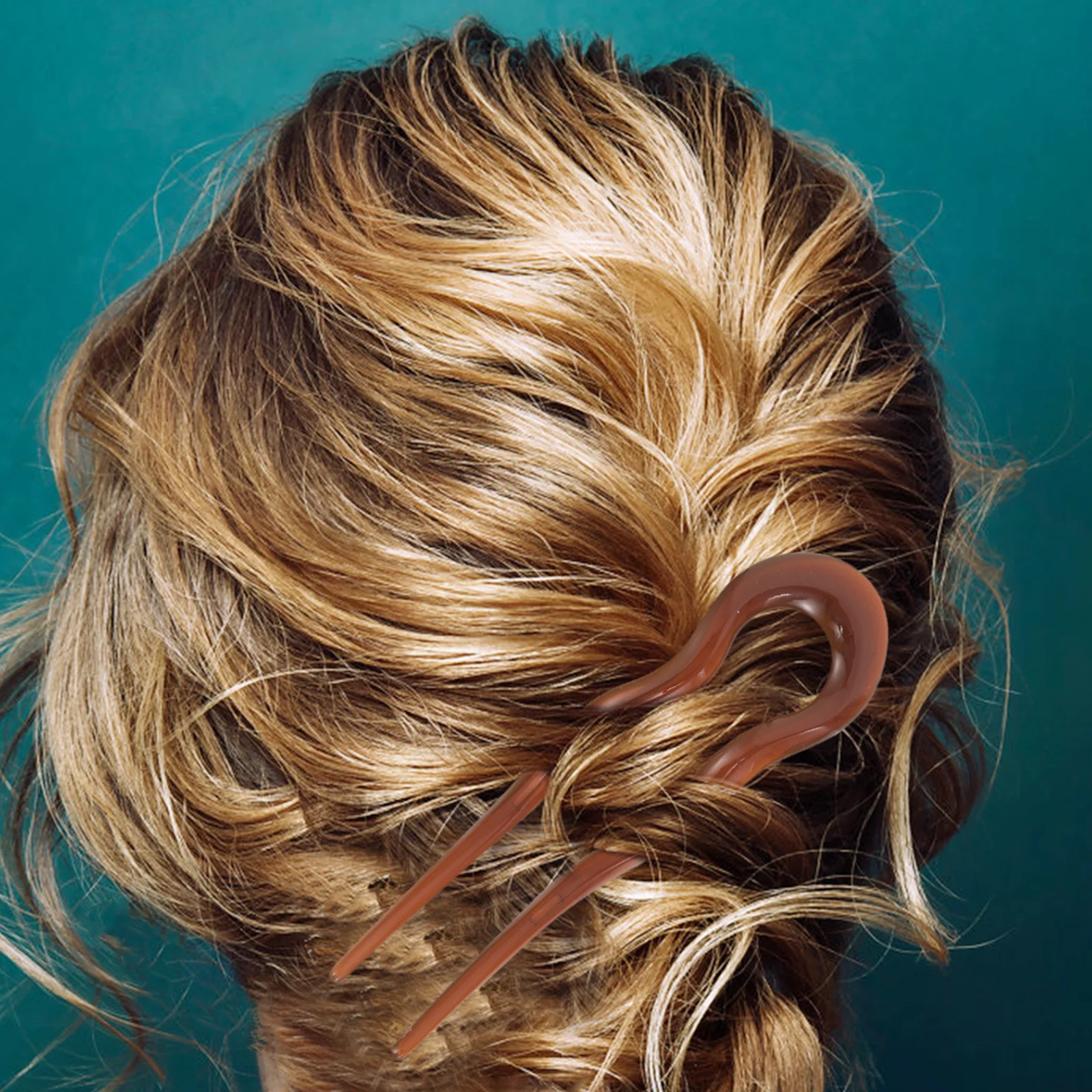 

4pcs U Shaped Chignon Pin Vintage Leopard Print Hair Fork Retro Chinese Style Updo Holder French U Pin Bun Maker - Asian Hair