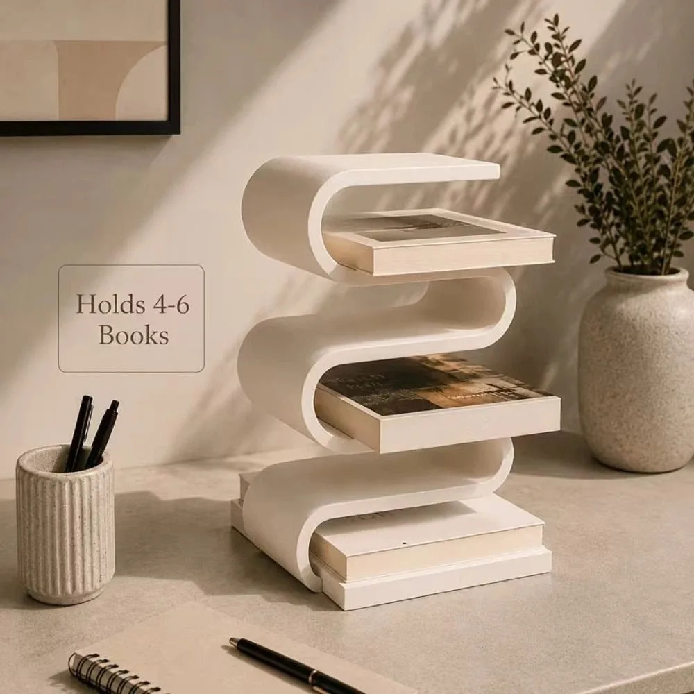Home Decor 3D Printed Vertical Book Holder Multi-layer Creative Desktop Book Organizer Nordic Modern Book Shelf Office
