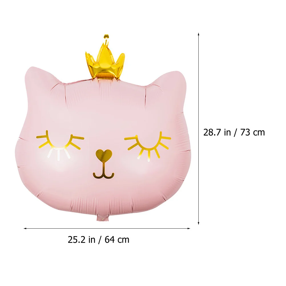 

3Pcs Crown Cat Balloons Sturdy Aluminum Film Cartoon Kitten Birthday Party Decorations Cat Party Supplies Kitten Balloons