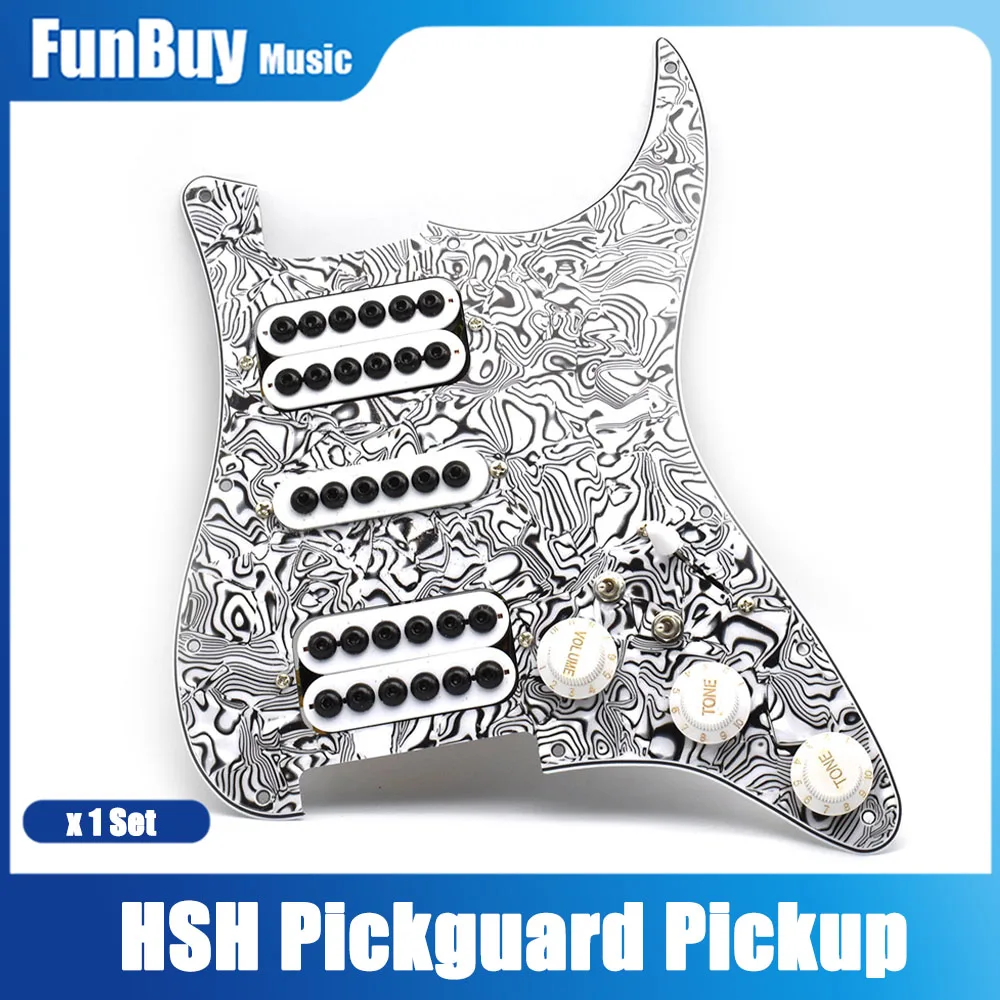

Electric Guitar Pickup HSH Double Coil Pickguard Pickup Big Umbrella Adjusting Screw Prewired Scratchplate Assembly