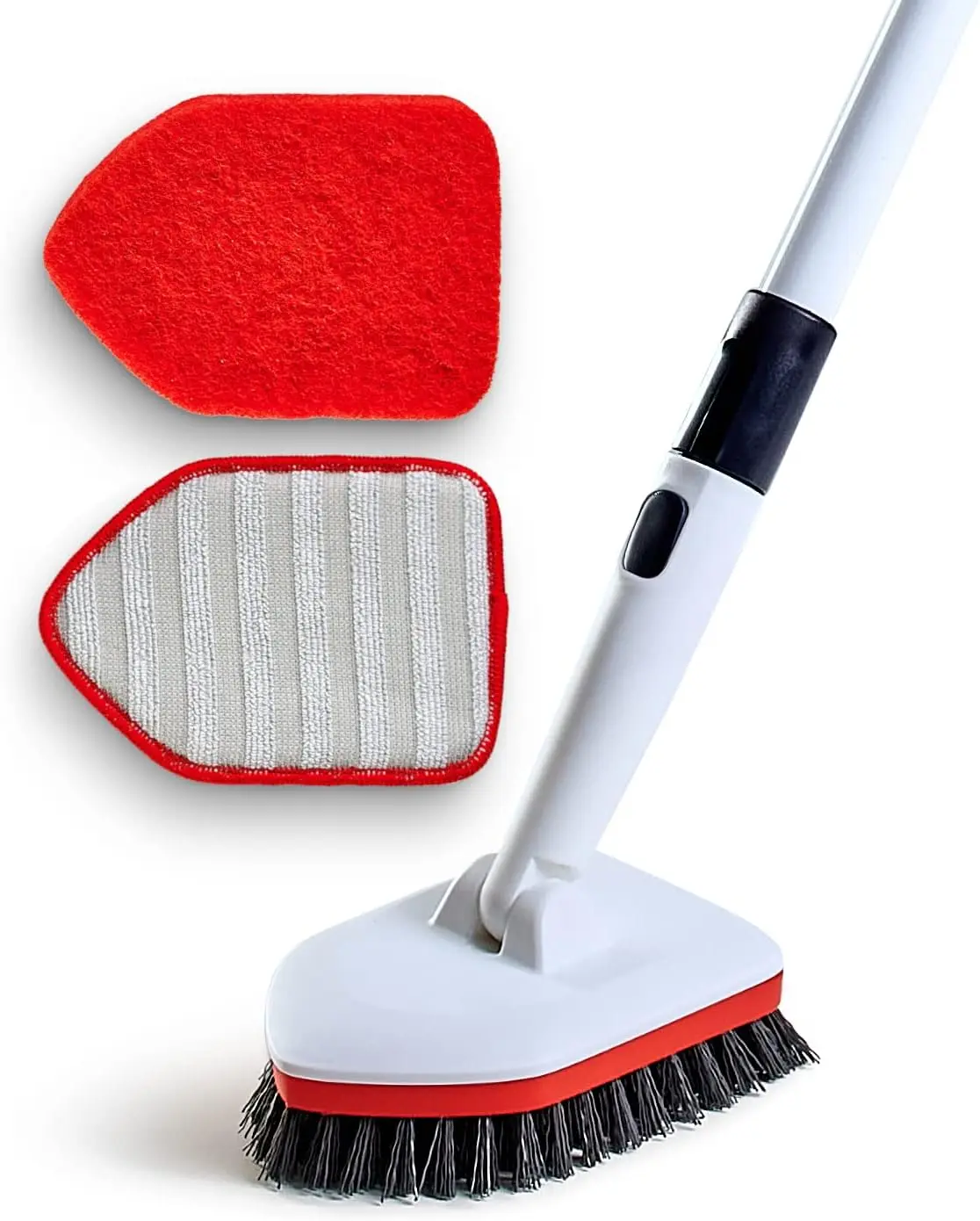 

Shower Scrubber 3 in 1 Extendable Long Handle 58' Cleaning Brush - Non Scratch Shower Brush for