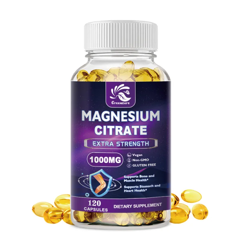 Magnesium Citrate Capsule 1000 Mg - Support for Women & Men Non-GMO Veggie Capsules - 60/120 Capsules