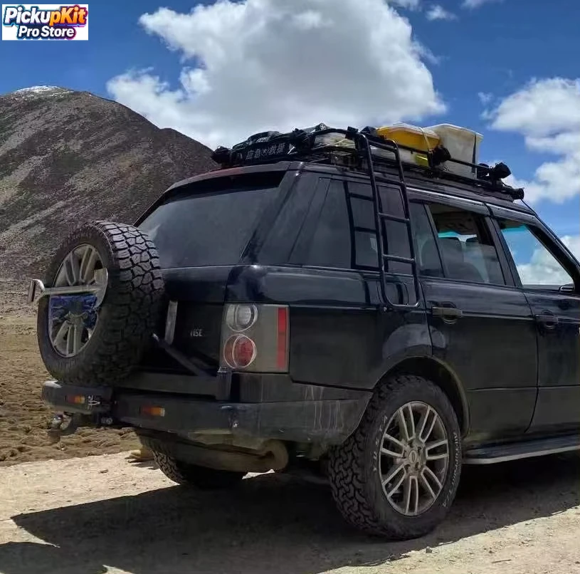 

Dual Spare Tire Heavy-Duty Off-Road Steel Rear Bumper With Tyre Bracket for Range Rover L322