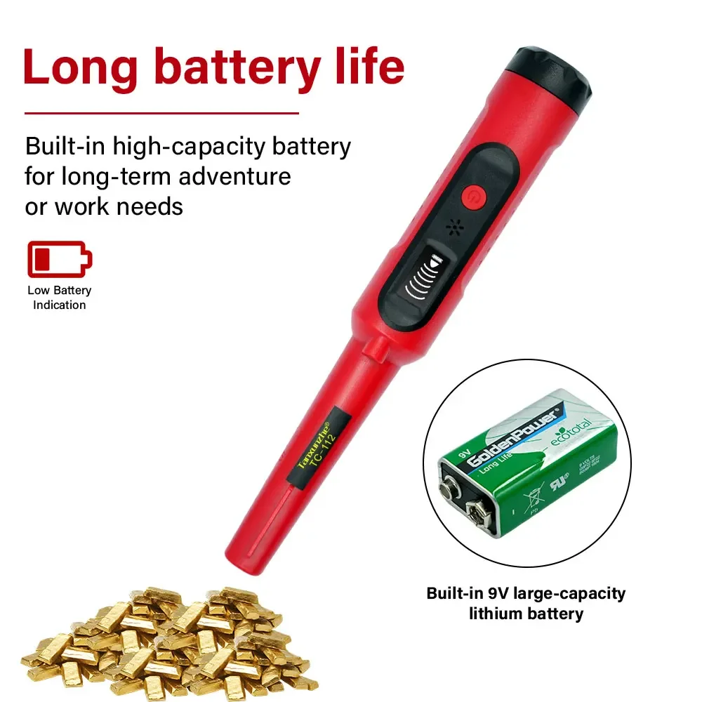 Puntatore per metal detector sotterraneo portatile con asta di posizionamento professionale Rilevatore di sicurezza ad alta sensibilità impermeabile portatile