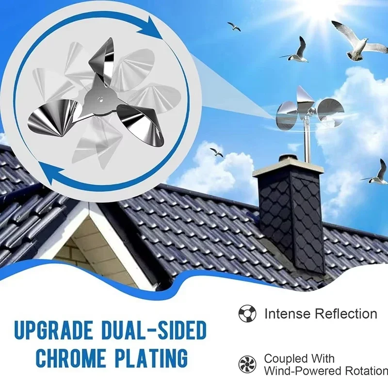 Wind Powered Scare Devices, Reflective Kites For Yard, Garden, Rooftop And Vegetable Gardens, All Birds Such As Pigeons