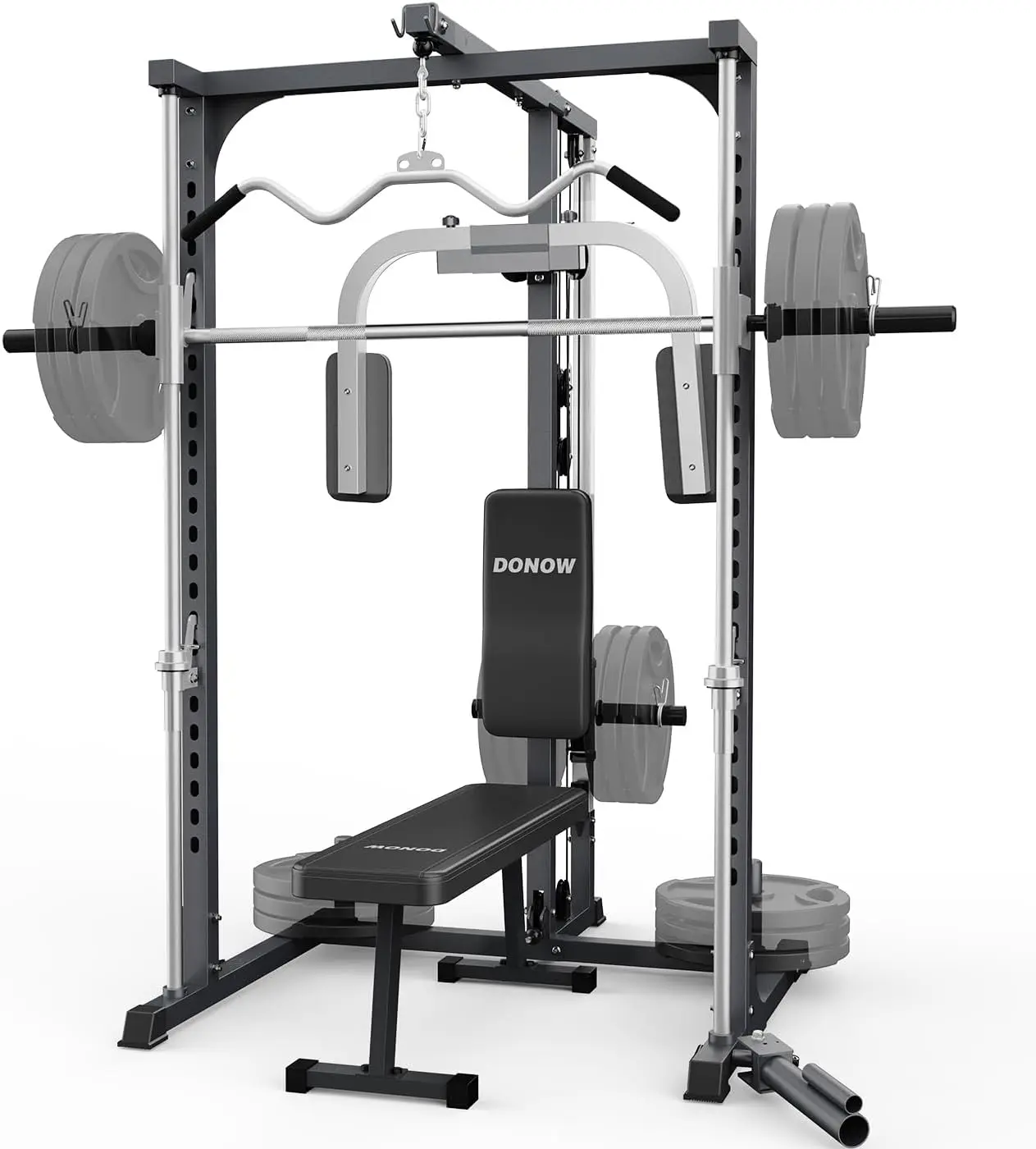 

DONOW Smith Machine with Bench, Power Cage Power Rack Squat Rack with Smith Bar Home Gym System with LAT Pull Down Chest