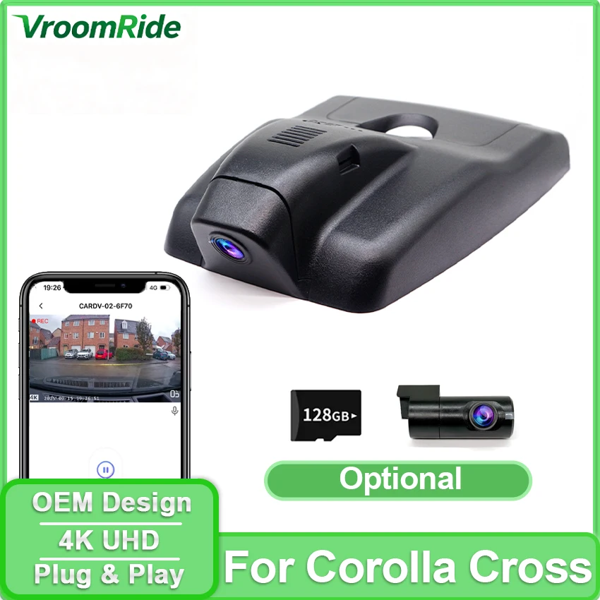 

Front Rear Dashcam For Toyota Corolla Cross 2022 Plug and play Car DVR WIFI High Quality Camera Video Recorder Original OEM Look