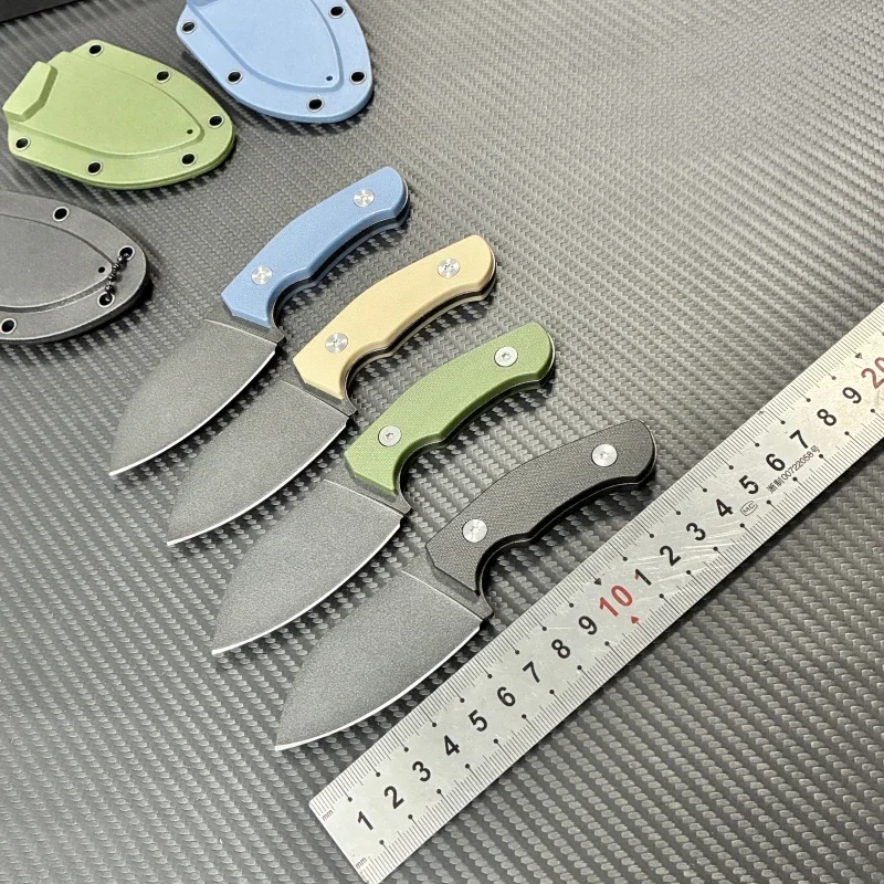 2025 New knife product launch Black Obsidian small straight knife EDC tool outdoor camping fishing pocket knife