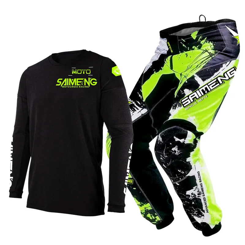 Motocross Jersey Pant Kits Enduro Men Women Motorcycle Off-road cross MX racing suit MTB green blue red yellow orange black