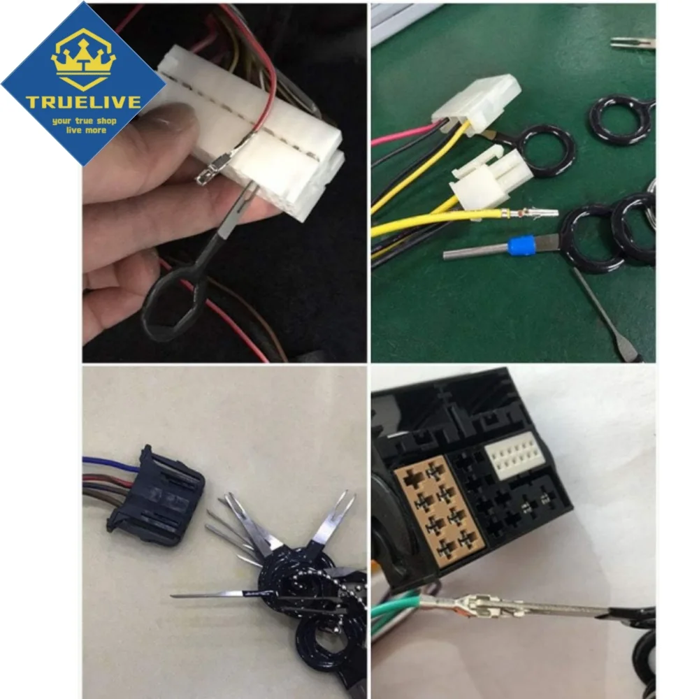 36-3PCS Klucze Samochodowe Ściągacze wtyczek Elektryczne Zestaw do zaciskania przewodów Zestaw do wyciągania pinów Klucze Narzędzia do naprawy zacisków samochodowych