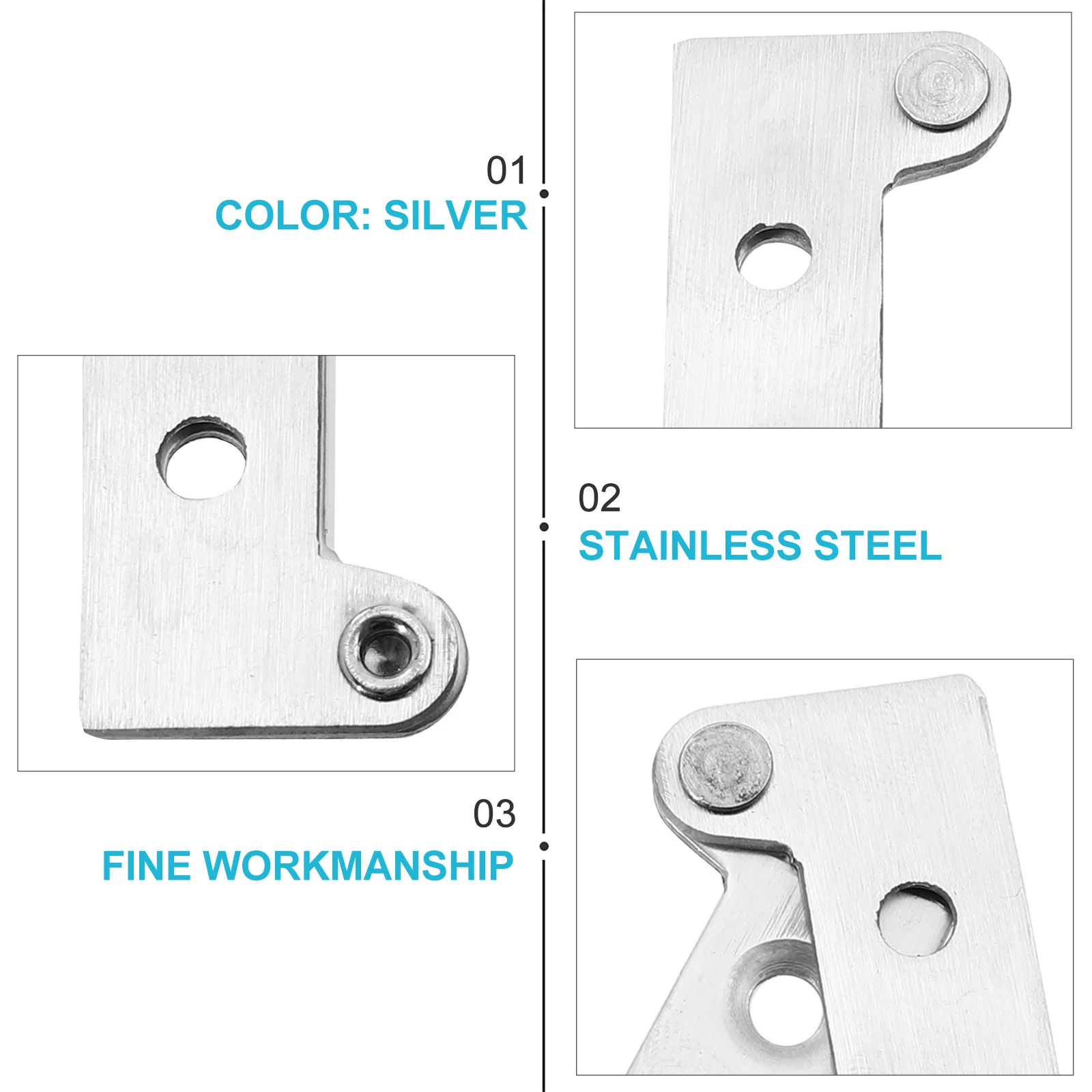 

6Pcs Rotating Stainless Steel Hidden Door Hinges Durable Adjustable Hinges for Home Cabinets Stainless Steel Door Hinge