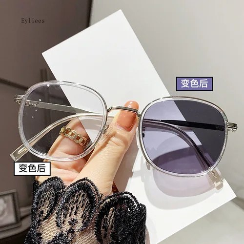 Imagen 2 del producto 【2025 nuevo】gafas fotocromáticas para miopía con montura metálica, lentes antiluz azul/UV400/transiciones, gafas graduadas para hombres y mujeres