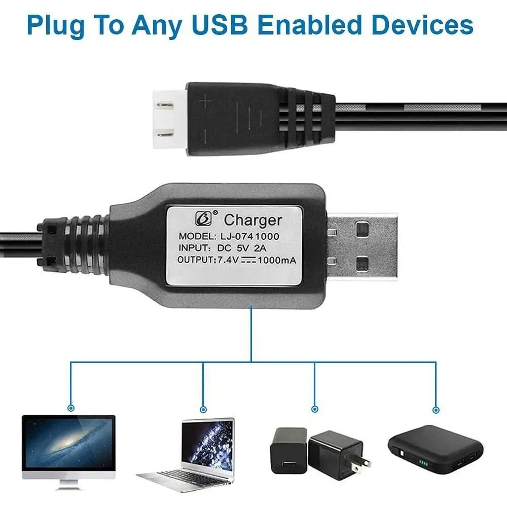 Portable 3.7V/7.4V/11.1V Battery Adapter XH-3P/XH4P/PH2.0/SM-3Pin Universal RC Toy Charger 1000mAh/500mAh Power Supply