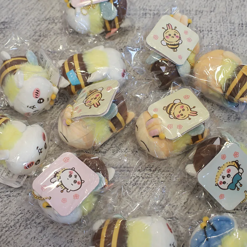 Piccola ape, orsetto autospelante, ciondolo in peluche Jiykawa, borsa da scuola portachiavi con bambola a otto bambole