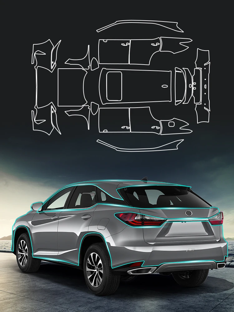 8.5Mil Pre-cut PPF For Lexus RX 2020-2022 TPU Bumper Hood Clear Paint Protection Film Scratch-Resistant Exterior Accessories