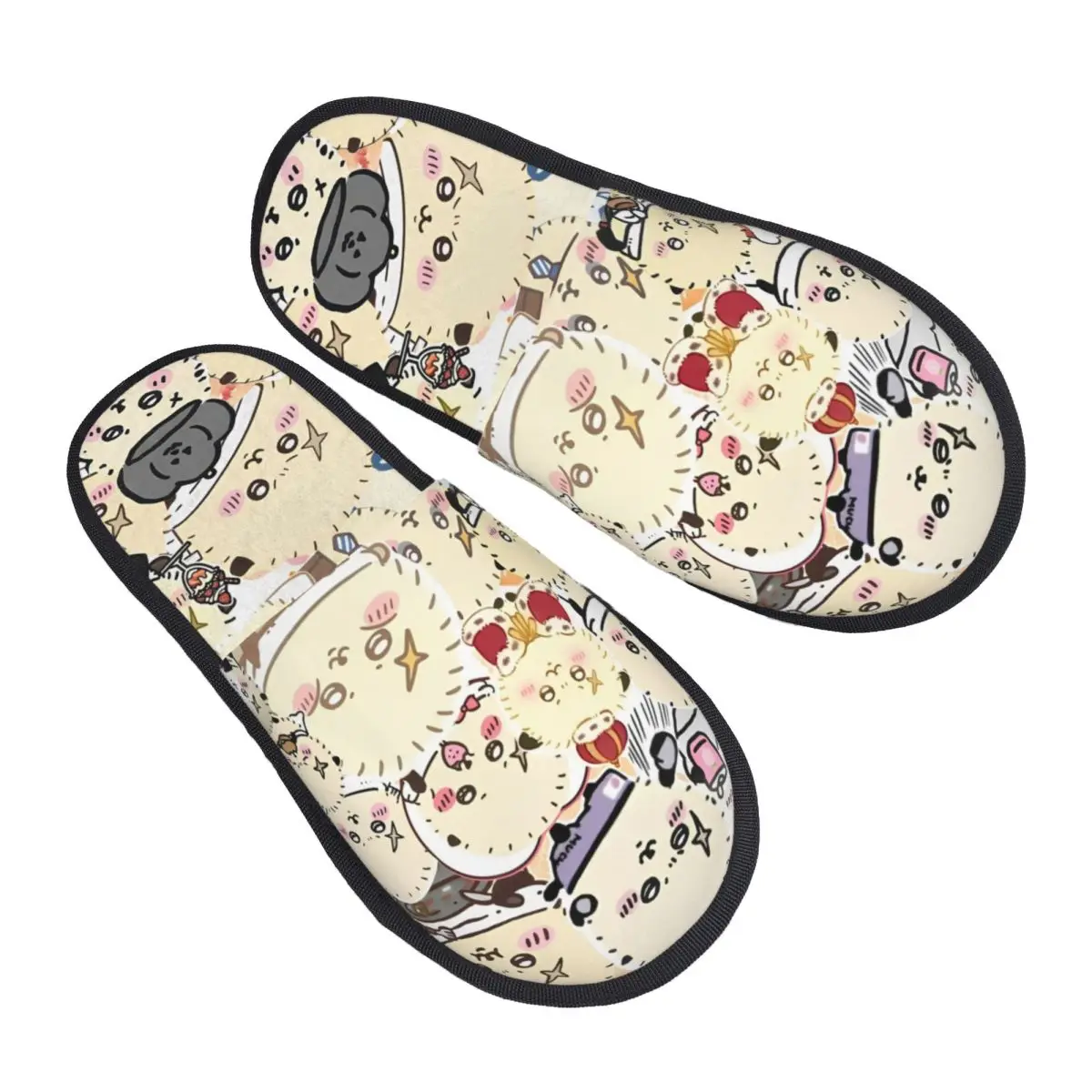 

Chiikawas Home Cotton Slippers Non-slip Soft Household Cotton Fur Slippers Slides Living Room
