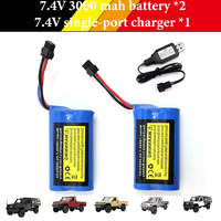 3000mAh Battery for MN99S RC Car with SM3P Plug 18650 7.4V Lipo Battery for LC79 MN82 MN90 MN78 MN128 MN RC Car Parts