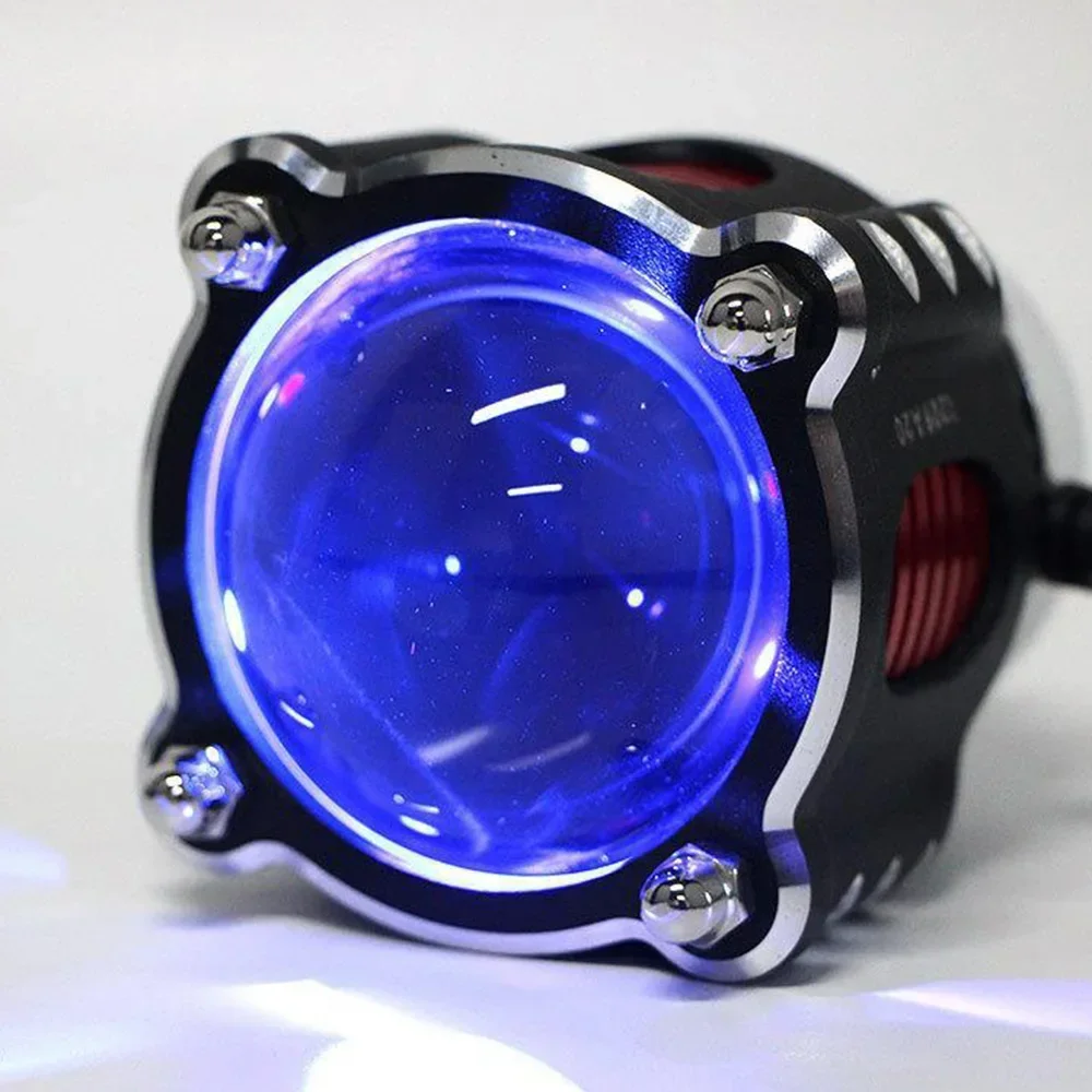 Car LED Laser Motorcycle High Beam, Two-color Model with Devil's Eye Blue Red