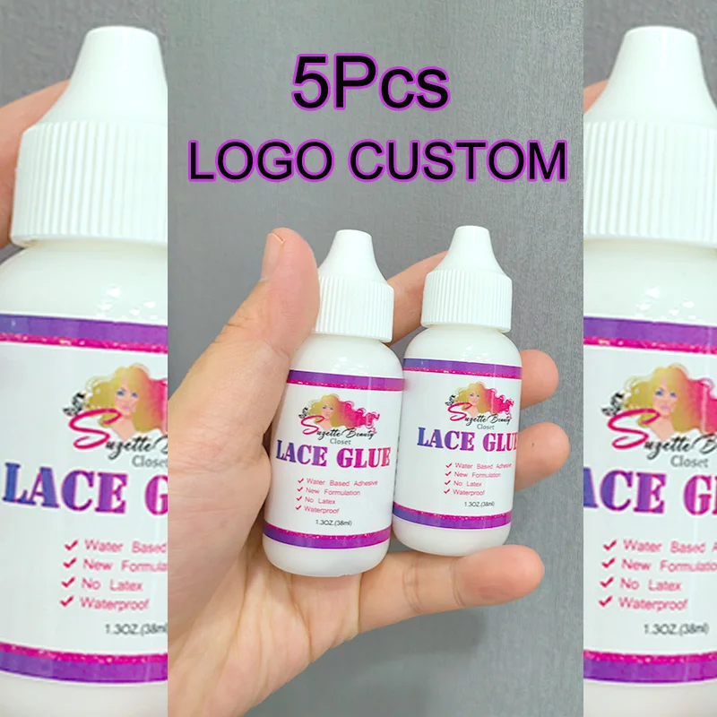 

Waterproof Lace Wig Glue Personalized Logo 5Pcs Hair Replacement Adhesive 1.3Oz Invisible Bonding Glue For Lace Front Wigs