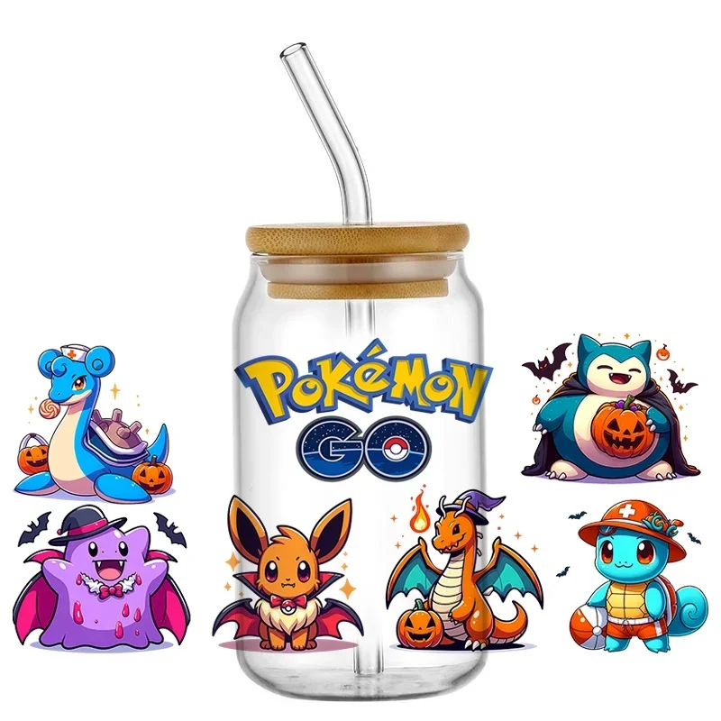 Popular Cute Anime UV DTF Cup Wraps, 16oz Washable DIY Transfer Stickers Decals for Libbey Glass Tumbler, Home Decoration