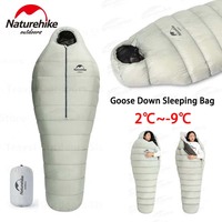 Naturehike Goose Down Mummy Sleeping Bag Outdoor Breathable Winter Thickened Sleeping Bag Ultralight 430g Portable Waterproof