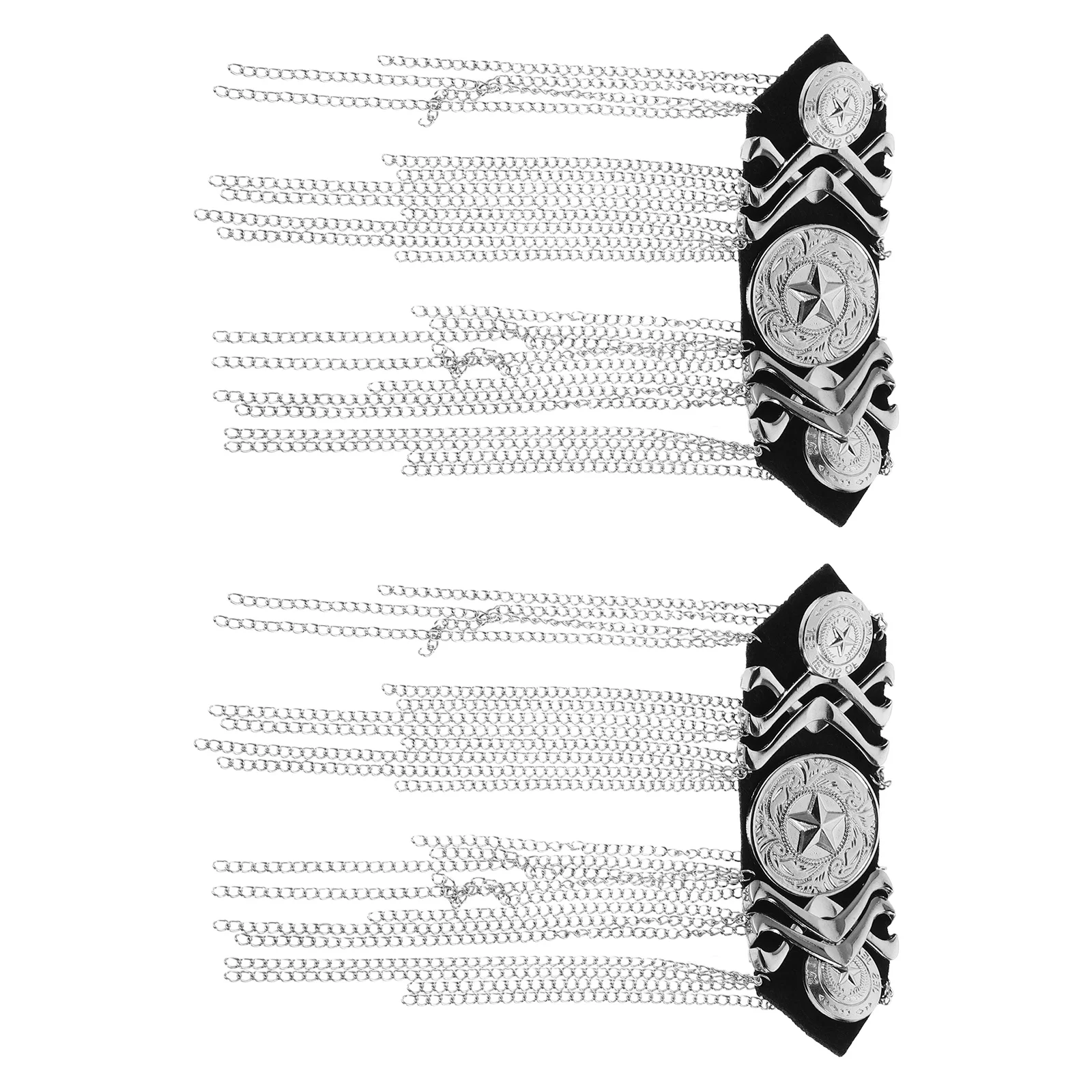 

1 Pair Retro Punk Suit Epaulettes Beaded Tassel Fringe Shoulder Decorations For Jackets Costumes Performance Handicraft Sewing