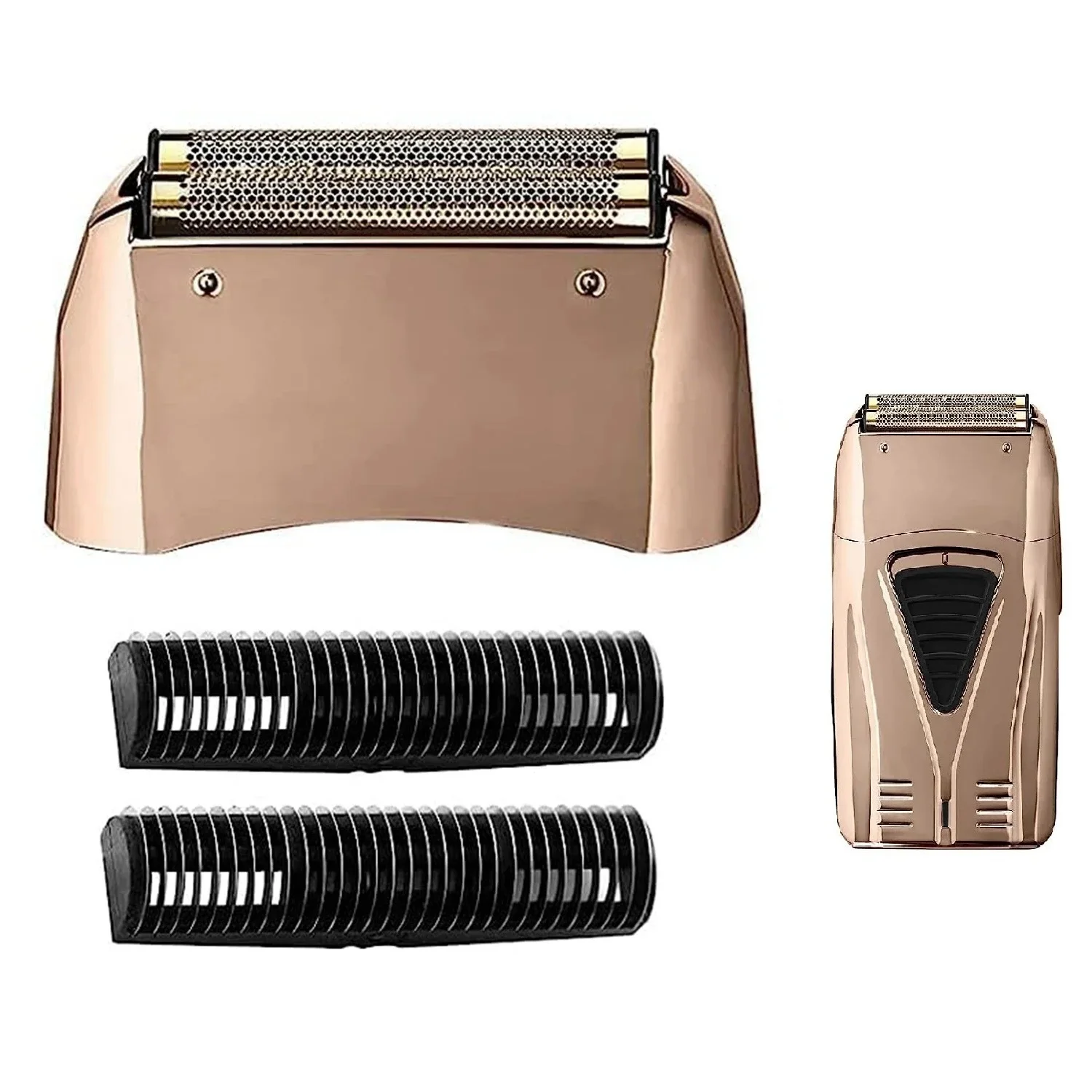 قطع رقائق بديلة وقاطعة متوافقة مع ماكينة الحلاقة Andis 17220,17230 ProFoil Lithium (ذهبي وردي)
