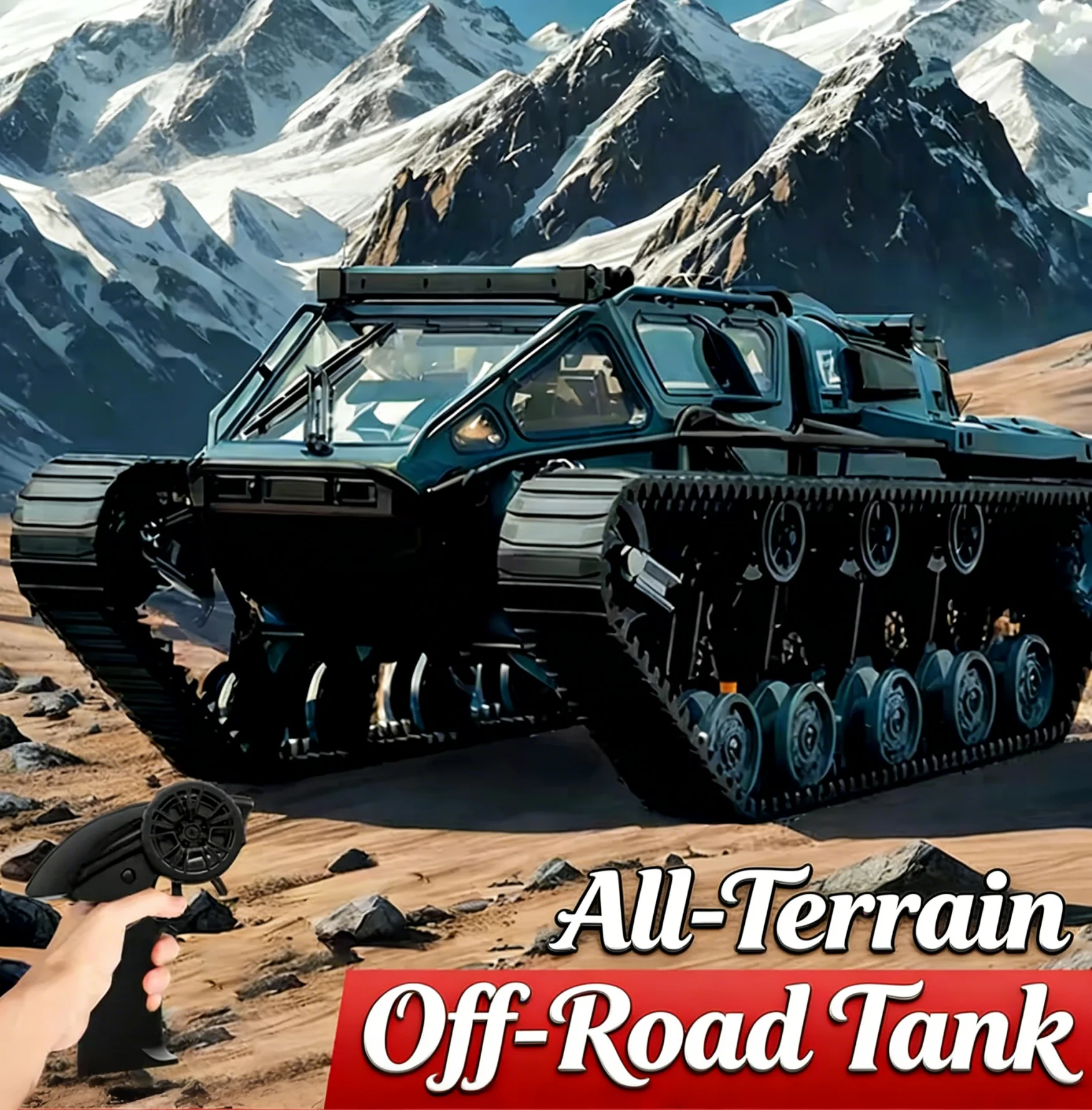 

JJRC RC Tracked Tank 2.4G Remote Control Climbing Off-Road Truck with Light Racing Vehicle Model Kid Toy Boy Birthday Gifts