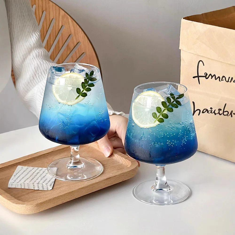 High Appearance Short Footed Glass Cup, Party Whiskey Glass, Sparkling Water Cups,Cocktail Glass with High-end Feel Wine Glasses