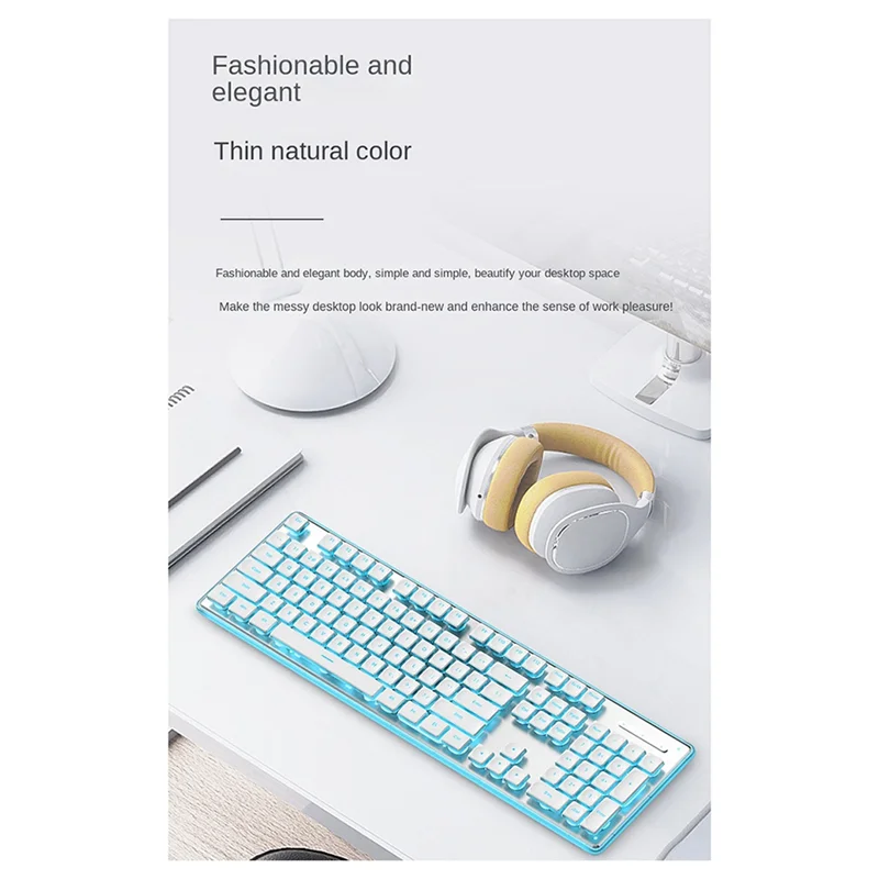 Teclado mecânico com fio com mouse led teclado silencioso teclado para jogos à prova d'água para esportes eletrônicos e uso de escritório