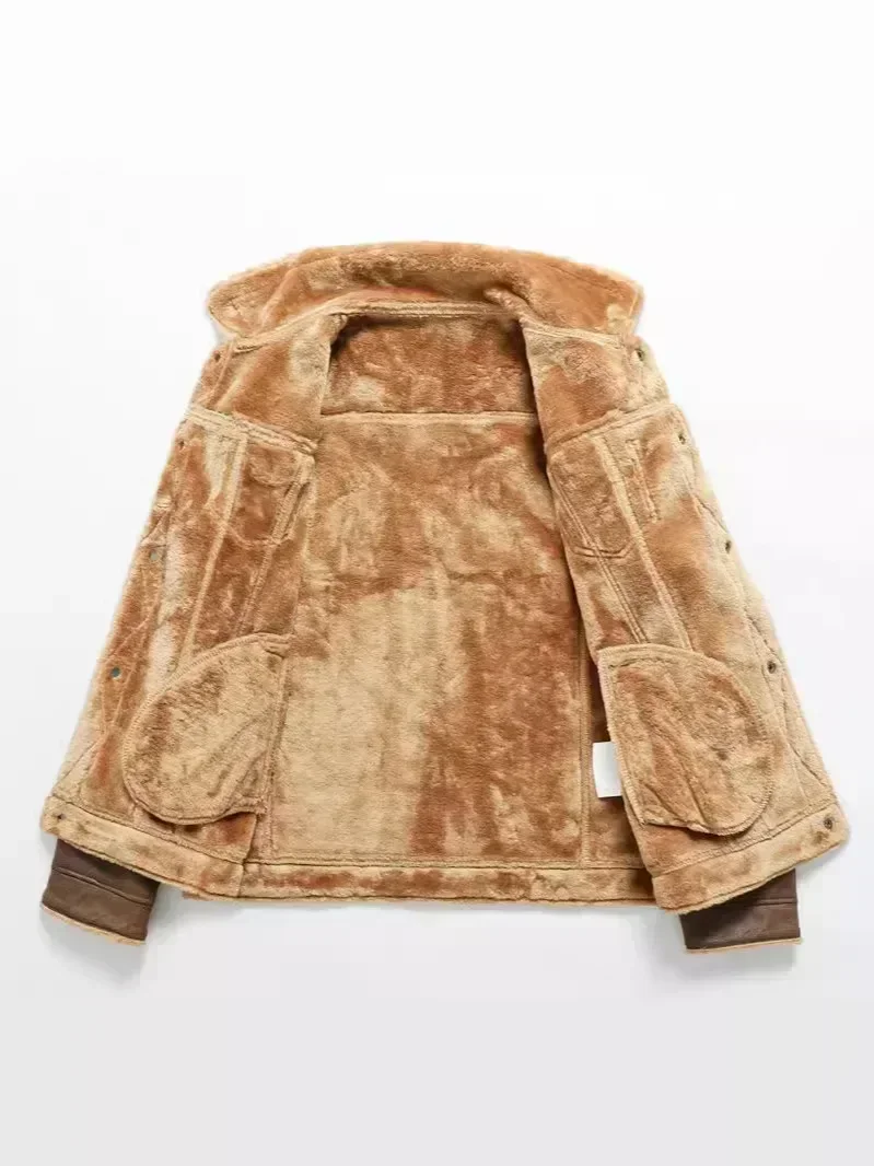 

Winter Men Suede Leather Coat High-quality Male Thicken Warm Jacket Youth Fashion Casual Coat Men Clothing Mens Leather Jacket