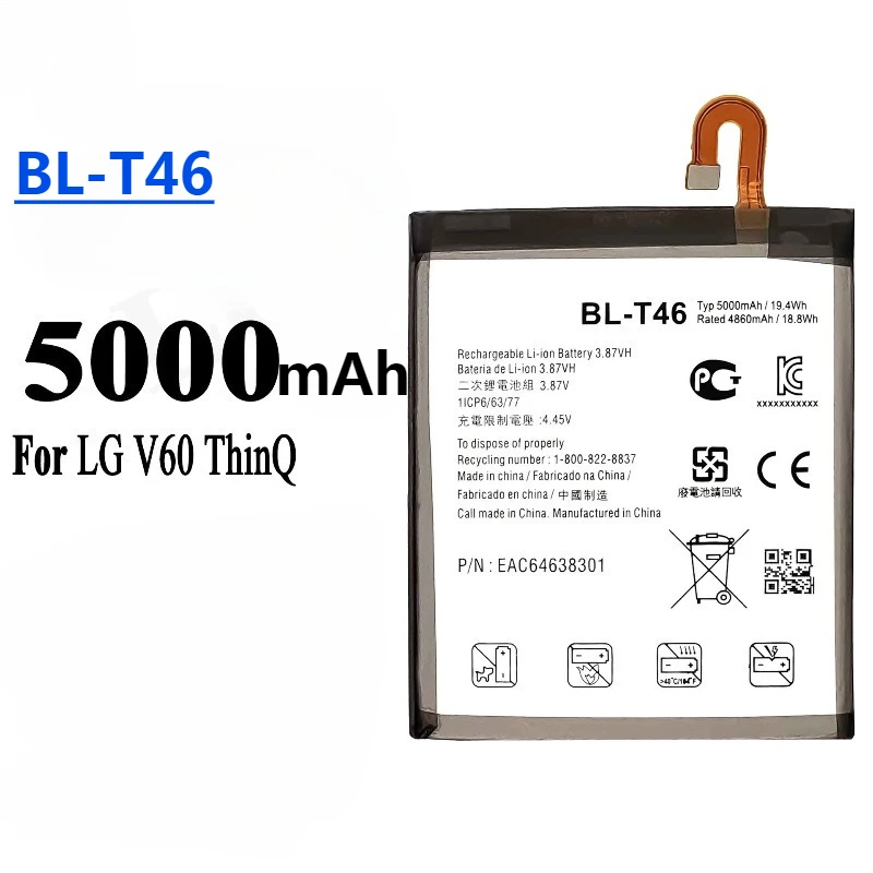 Neue hochwertige austauschbare BL-T46 Batterie für LG V60 ThinQ 5G LMV600VM V600VM V600QM5 Telefon Bateria