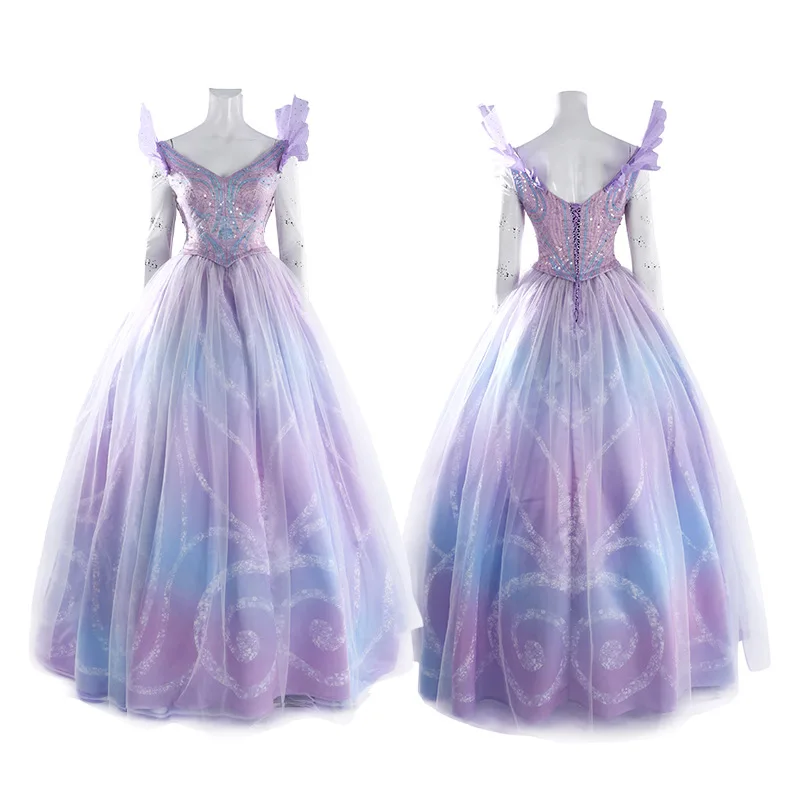 

Glinda Movie Wiked 2 Evil Witch Adult Women Cosplay Costume Magic Purple Dress Halloween Party Carnival Masquerade Fancy Outfit