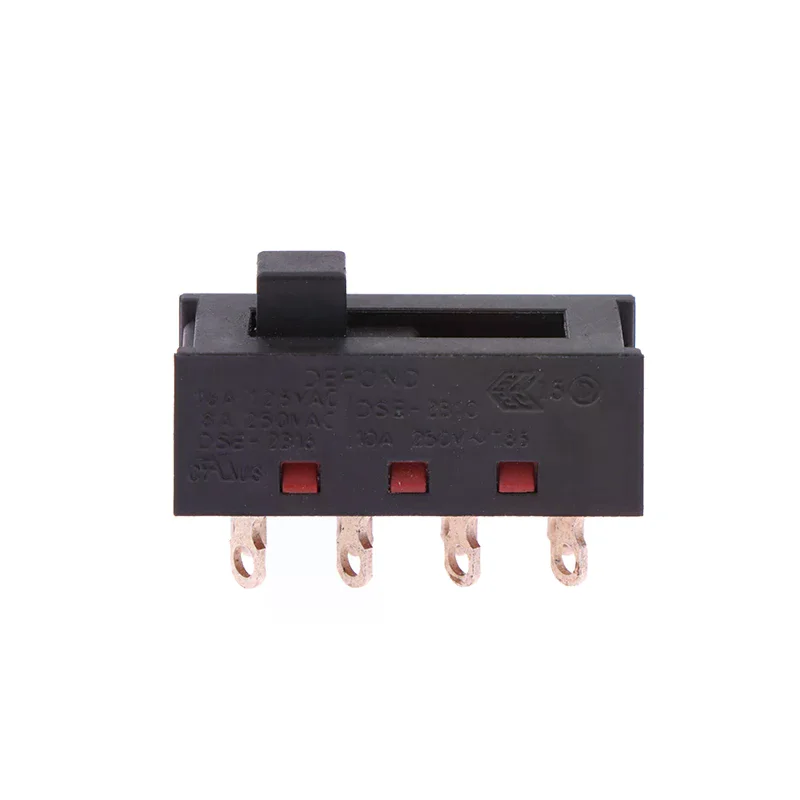 /TPz/Pointed Pins 8 FeetS 3 Files 8A250V Toggle Switch Black Slide Switch For Hair Dryer Parts DSE-2310