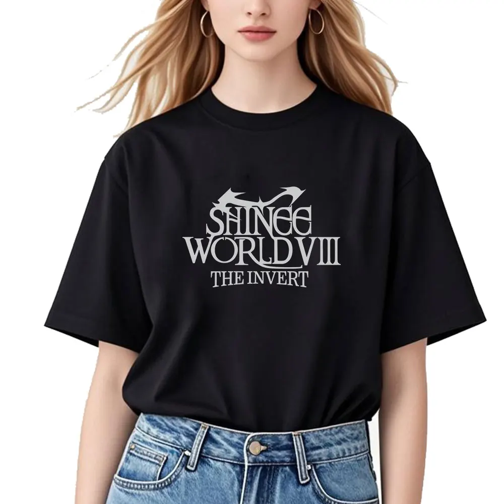 Kpop 2026 SHINee WORLD VIII THE INVERT T-Shirt for Men Women Printed Graphic Clothes 100% Cotton TShirts Loose Short Sleeve Top