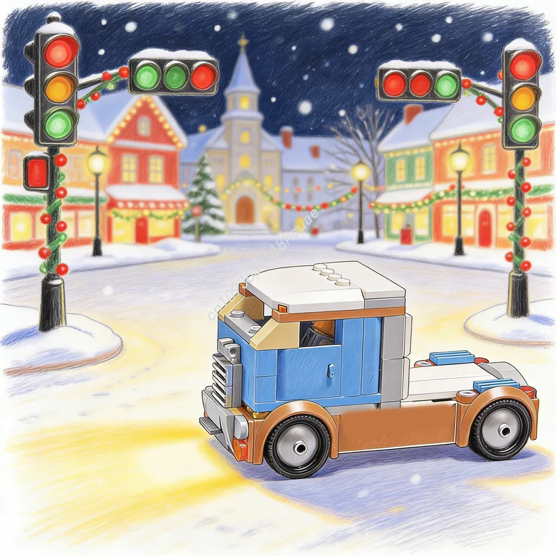 

Набор строительных блоков MOC City: Модель грузовика-фургона (162 детали) – развивающая игрушка для сборки, креативный DIY-подарок на Рождество