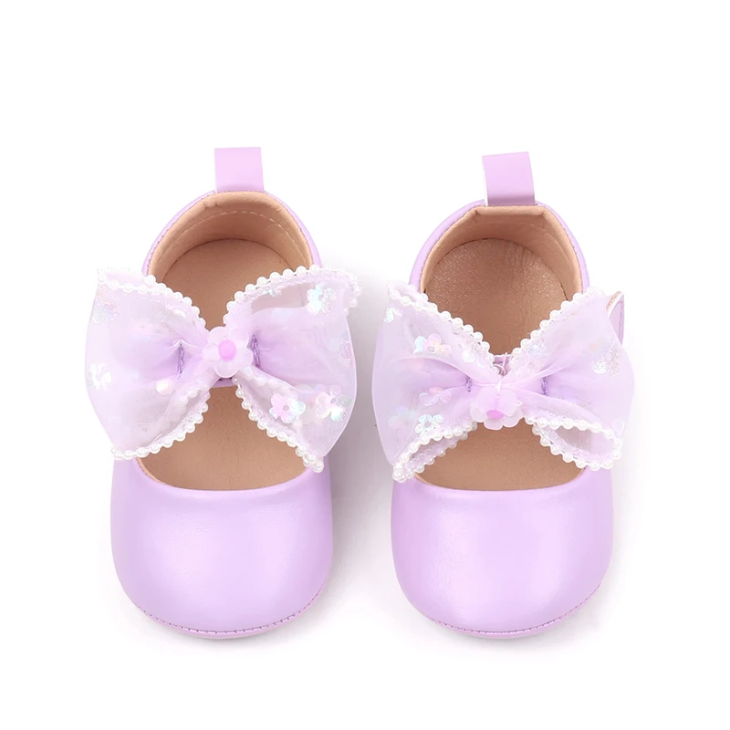 Bebê meninas mary jane sapatos princesa bonito arco design macio antiderrapante infantil bebê primeira caminhada sapatos