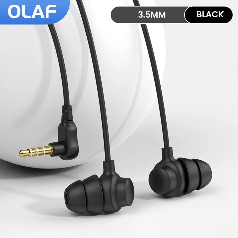 S8 auricolari cablati a gomito Sleep In-ear cuffie da 3.5mm cuffie con filo In Silicone con microfono 3.5Jack auricolari controllo In linea vivavoce