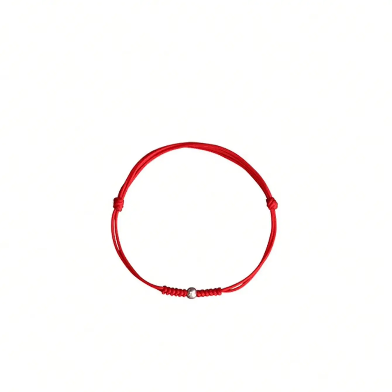 S925 Sterling Silver Bead Red String Anklet, Adjustable Lucky Braided Foot Chain for Women, Holiday Gift with Gift Box