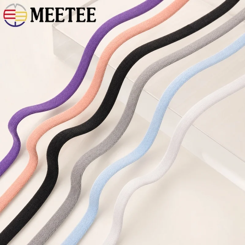 10-20M 3-5mm Nylon Round Elastic Cord Soft Stretch Rubber Band for Hair Ties Shoes Bra Straps Garment Sewing Craft Accessories