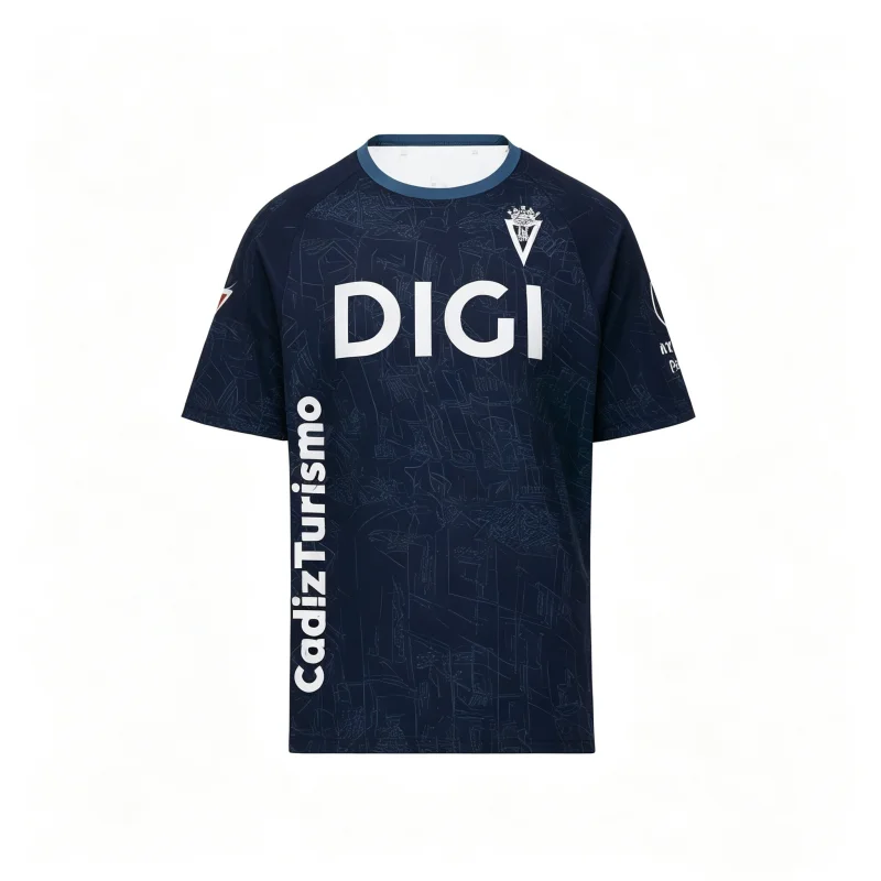 2026-27 Cádiz CF Fußballtrikot 3D-gedruckt Schnelltrocknend Sportlich Atmungsaktiv Freizeit Herren Damen Kurzarm T-Shirt Familien- und Kinder-T-Shirts – Detail 5