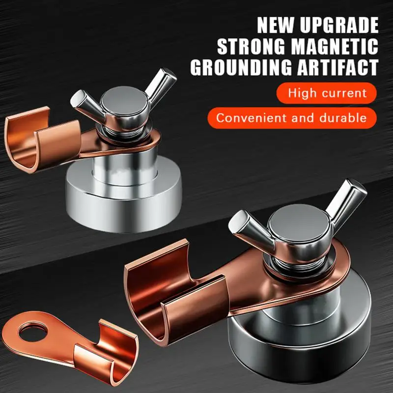500A Strong Magnetic Grounding Clamp With High Conductivity Durable Copper Clip Perfect For Welding Auto Repair