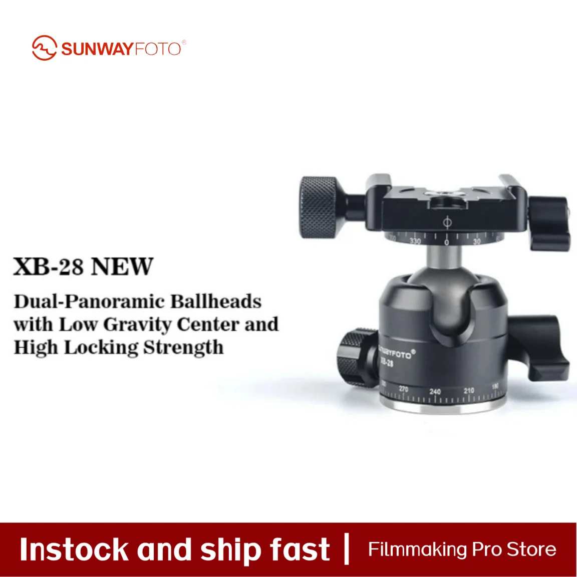SUNWAYFOTO Tripod Mini Ball Head for DSLR Camera Tripode Ballhead Professional Aluminum Monopod Panoramic Ball Head