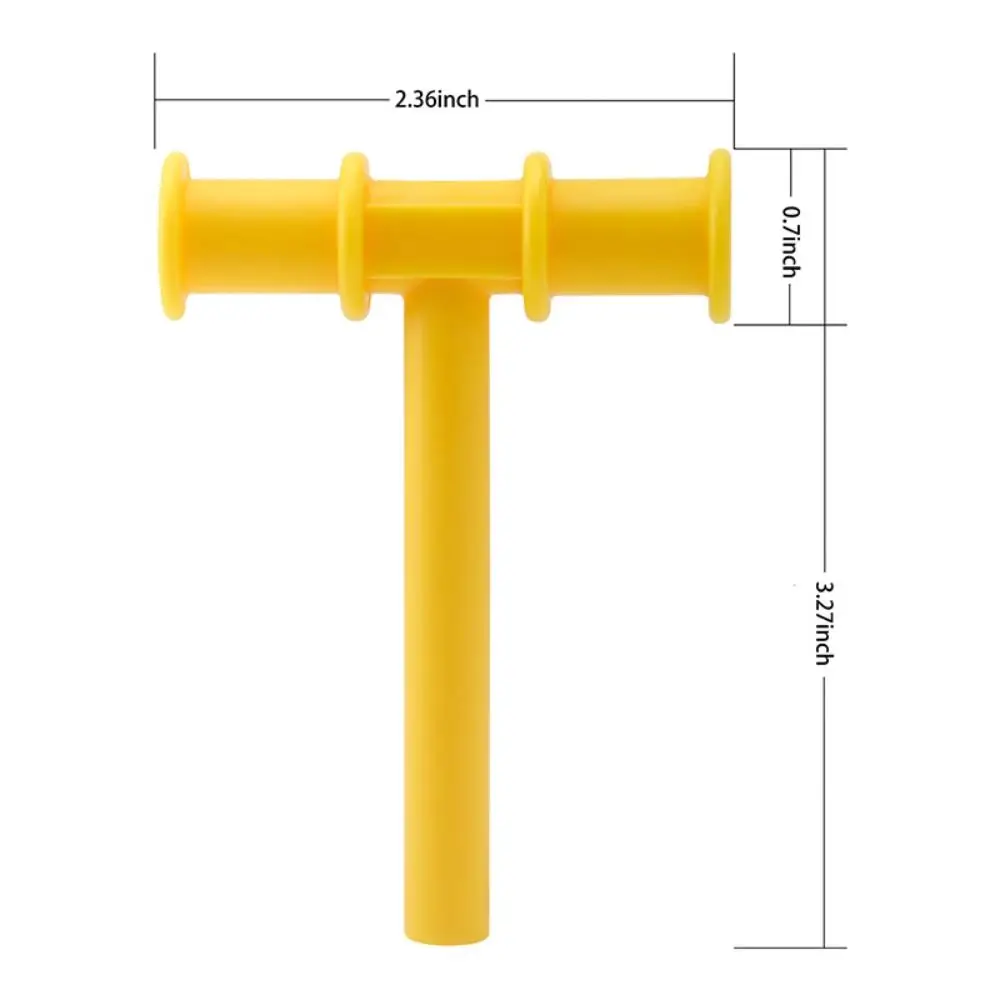 أداة تدريب عضلات الفم على شكل حرف T للأطفال أداة علاج حسية تعليمية من السيليكون للأطفال قابلة للغسل