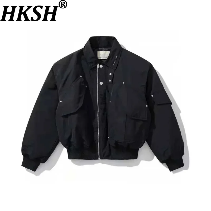 

HKSH Spring Autumn Winter New Men Tide Dark Punk Loose Padded Coat Chic Ins Vibe High Street Fashion Avant-Garde Jackets HK18825