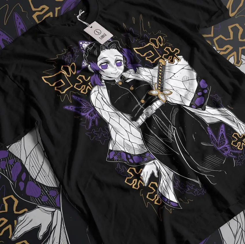 Shinobu Kocho T-Shirt Demon Slayer Kimetsu No Yaiba Design Anime Tee All Size