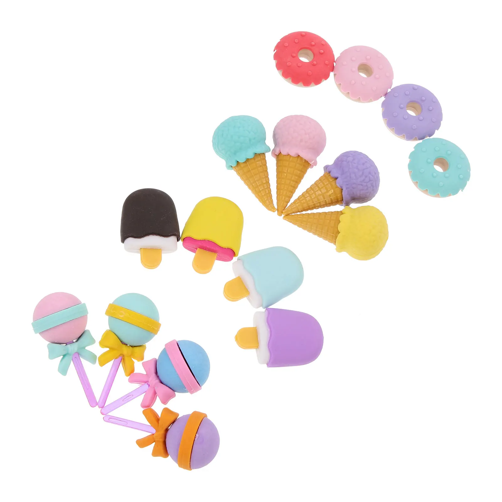 16 Pcs Dessert Eraser Student Erasers Classroom Novelty Kawaii Tpr Cute Decorations