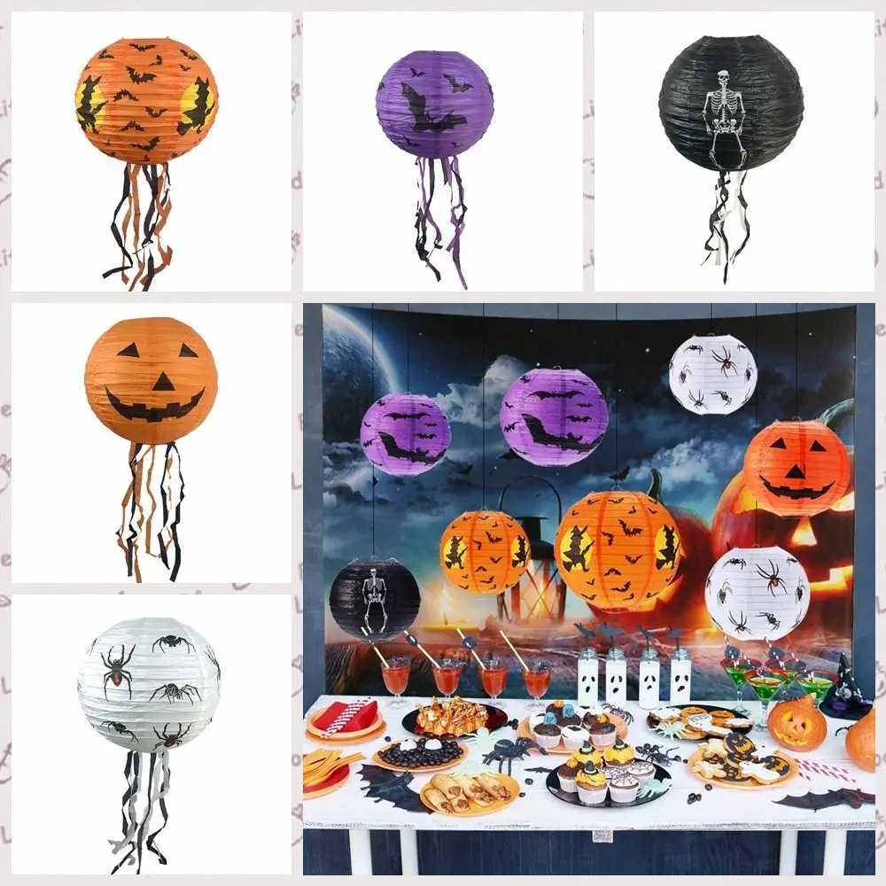 DIY Nietoperz Halloween Papierowe Latarnie Dynia Z Frędzlami Wiszące Frędzle Latarnia Szkielet Papierowa Latarnia Duch Aranżacja